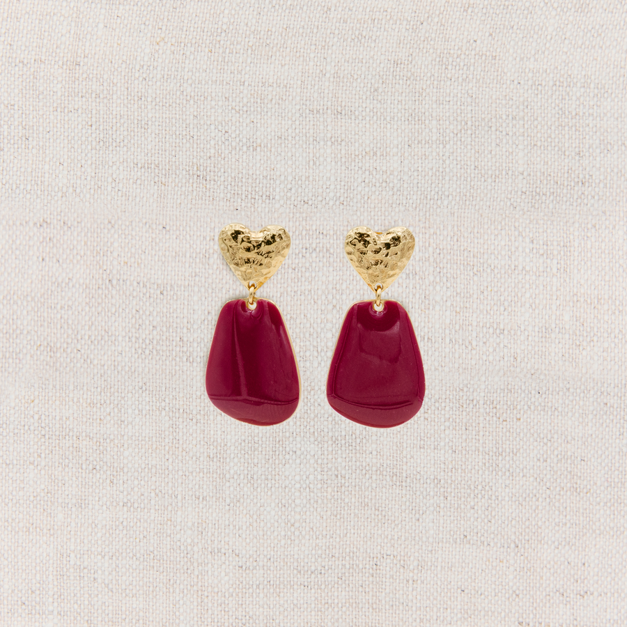 Boucles d'oreilles Louise Prune