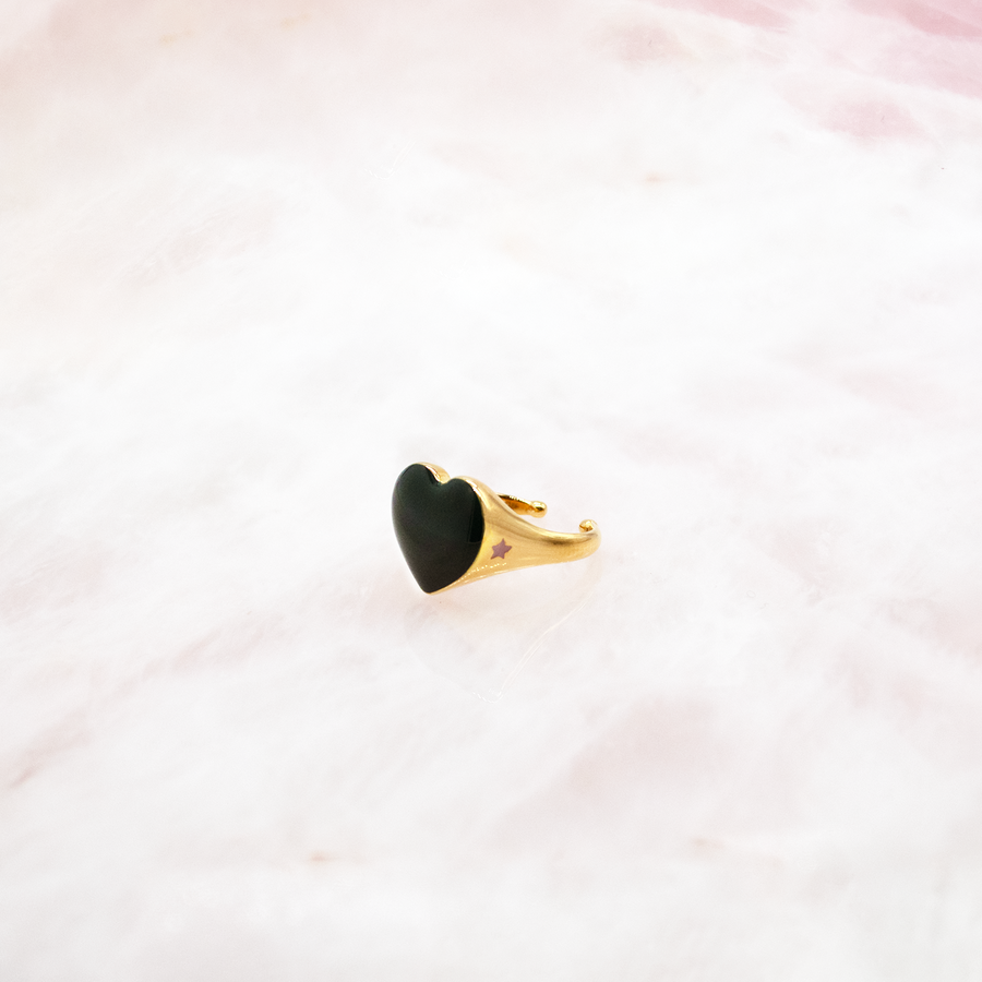 Bague Coeur Étoile - Vert Anglais  ♥