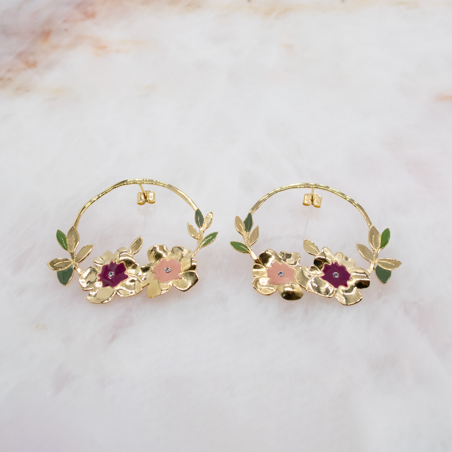Boucles d'oreilles Anémone