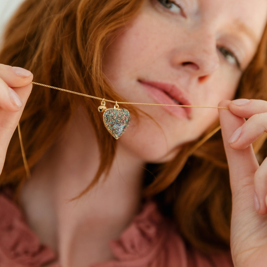 Locket Coeur Paillettes Multico