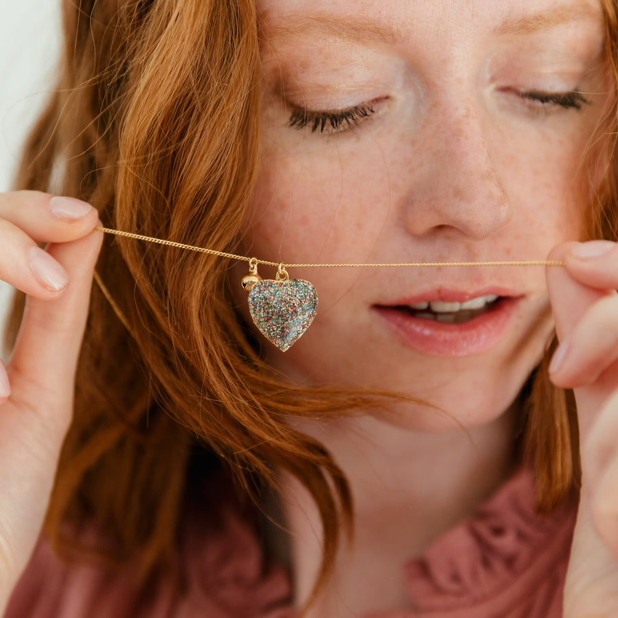 Locket Coeur Paillettes Multico