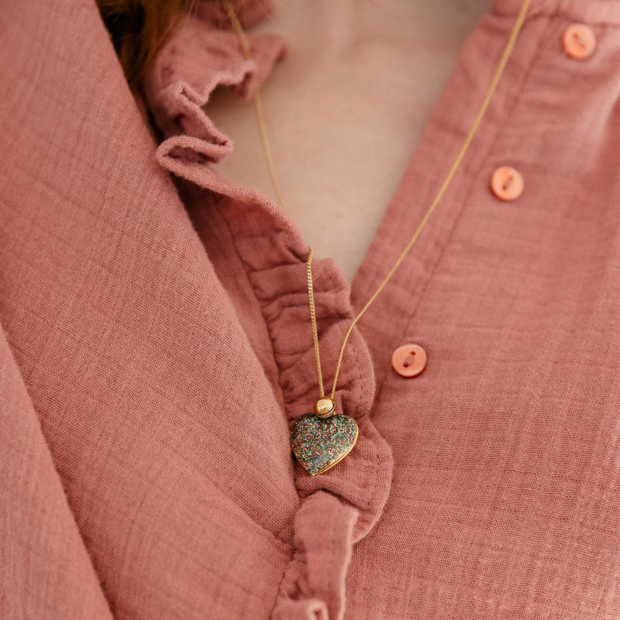 Locket Coeur Paillettes Multico
