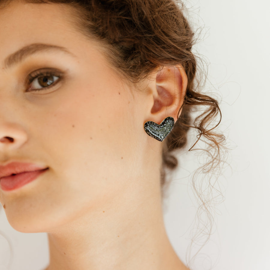 Boucles d'oreilles - Bonnie Noir Paillettes