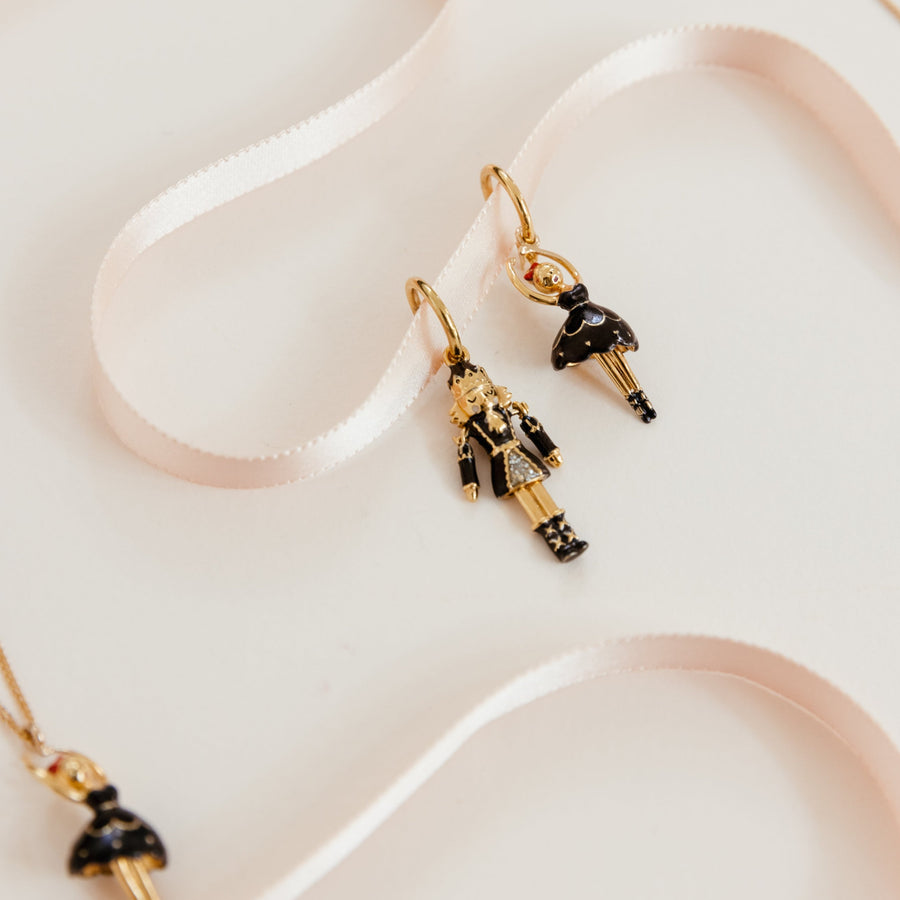 Mini créoles Ballerine et Casse-noisette noires