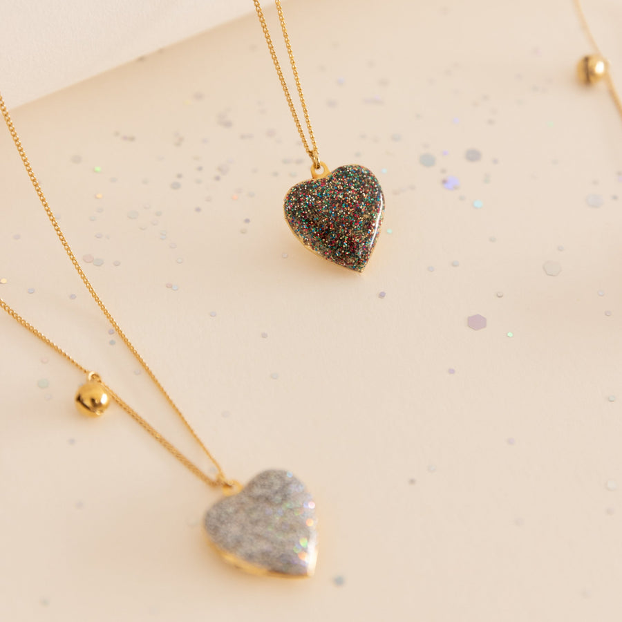 Locket Coeur Paillettes Multico