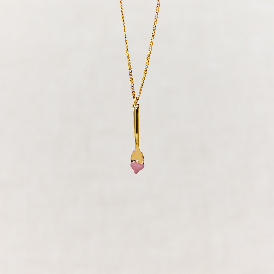 Collier Cuillère - Chocolat Ruby