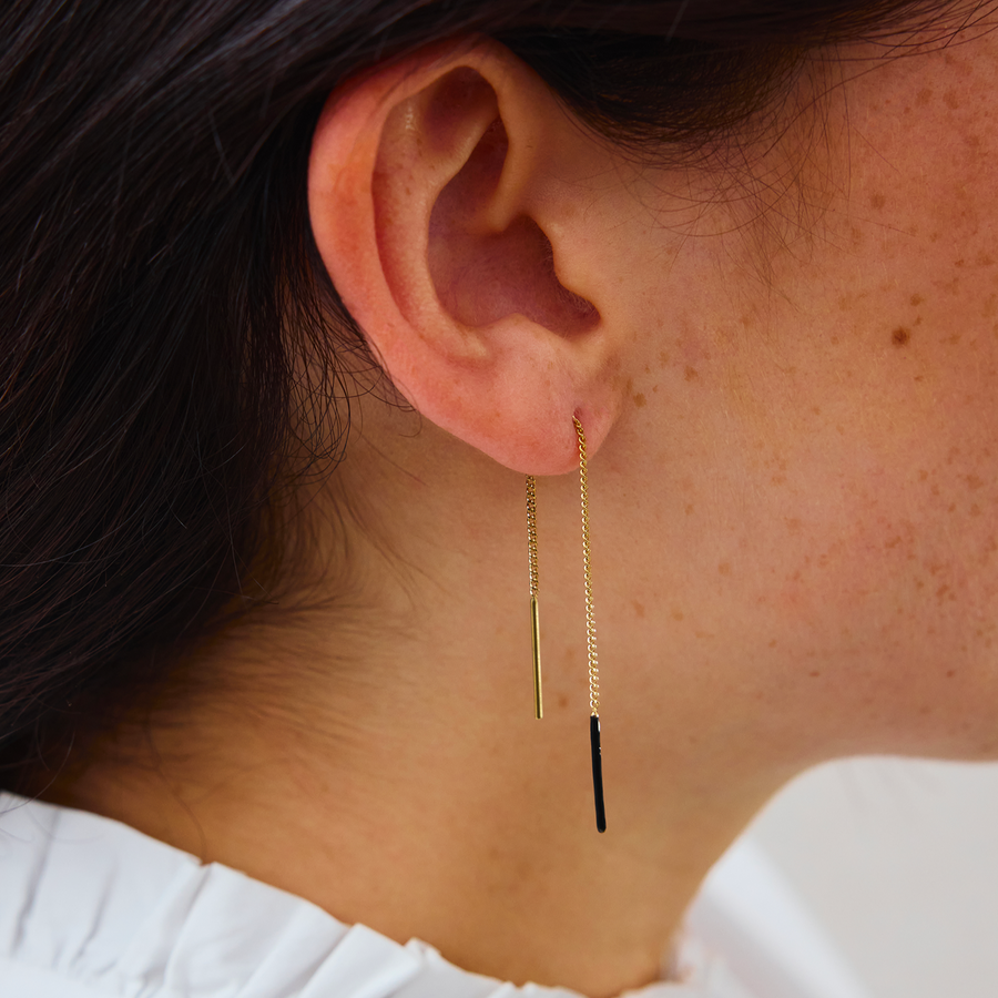 Boucles d'oreilles - Chaines & Couleur Noir