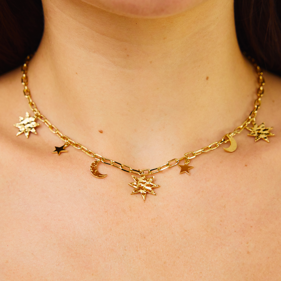 Collier à Breloques - Moon and Stars
