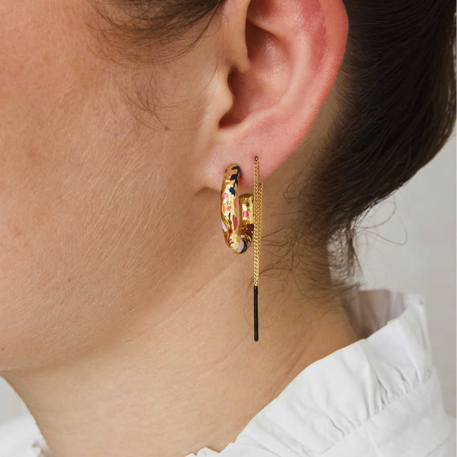 Boucles d'oreilles - Chaines & Couleur Noir
