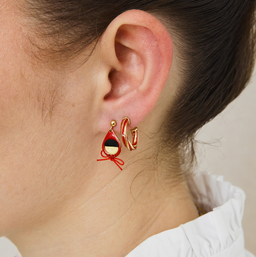 Créoles - Petites Twistées Rouges