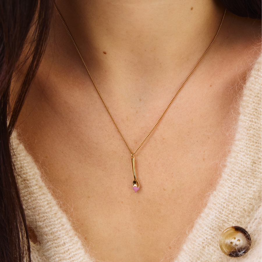 Collier Cuillère - Chocolat Ruby