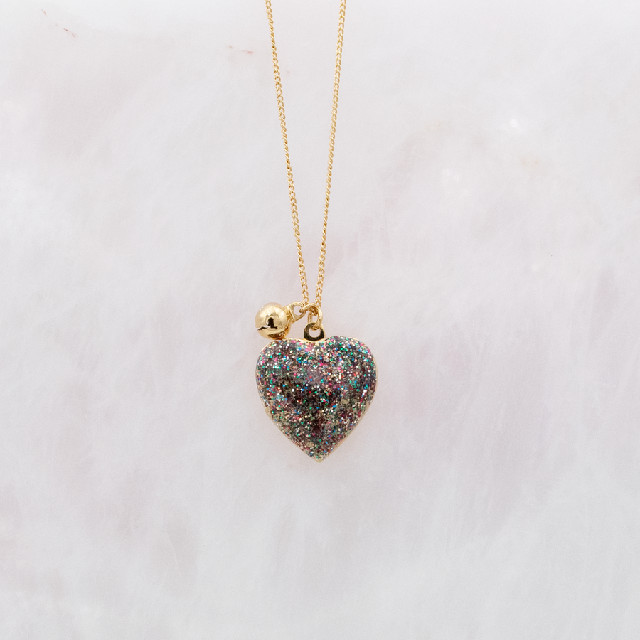 Locket Coeur Paillettes Multico