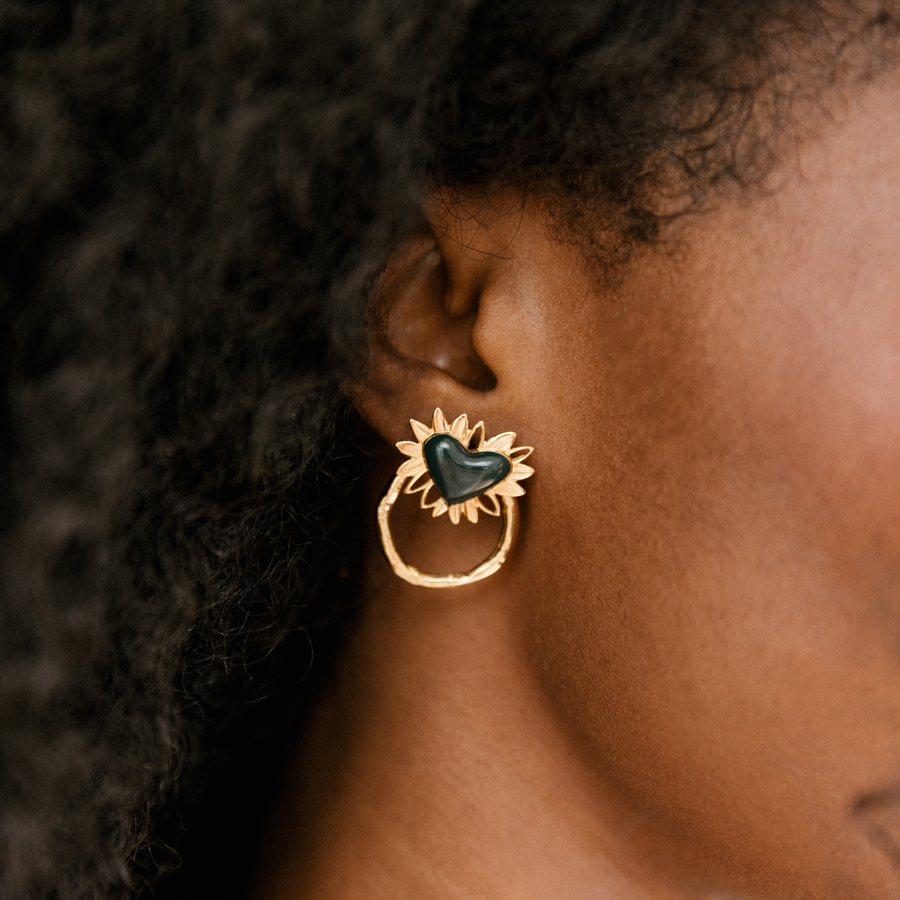 Boucles d'oreilles Jungle Love - Vert Forêt