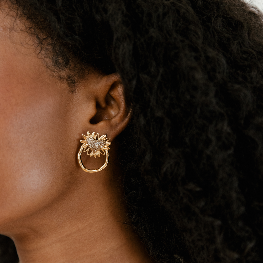 Boucles d'oreilles Jungle Love - Paillettes dorées