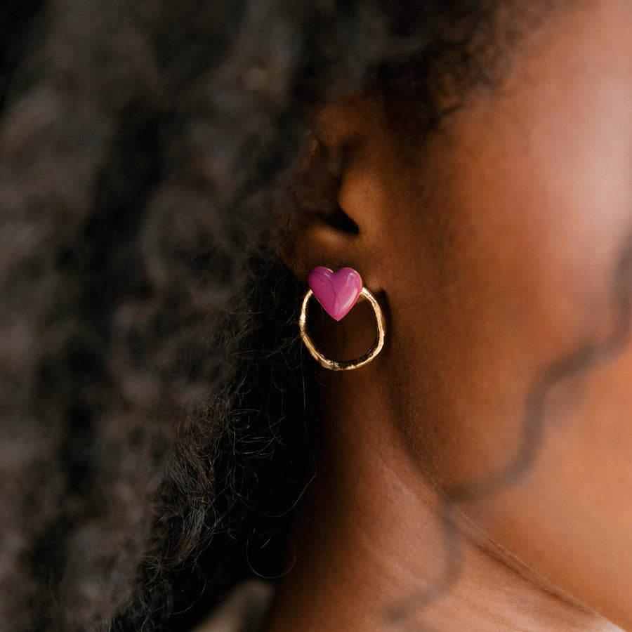 Boucles d'oreilles Lola - Framboise Glacée