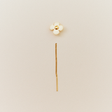 Bent earring - White Poppy