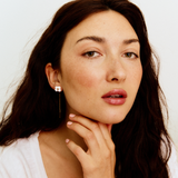 Bent earring - White Poppy