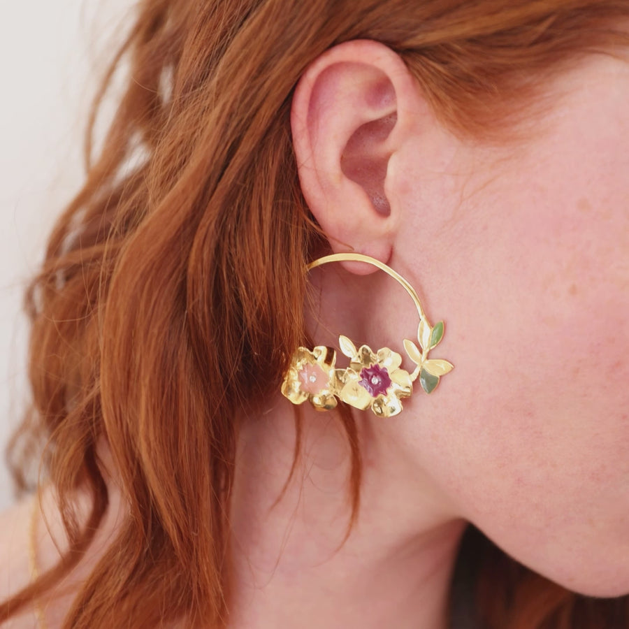 Boucles d'oreilles Anémone
