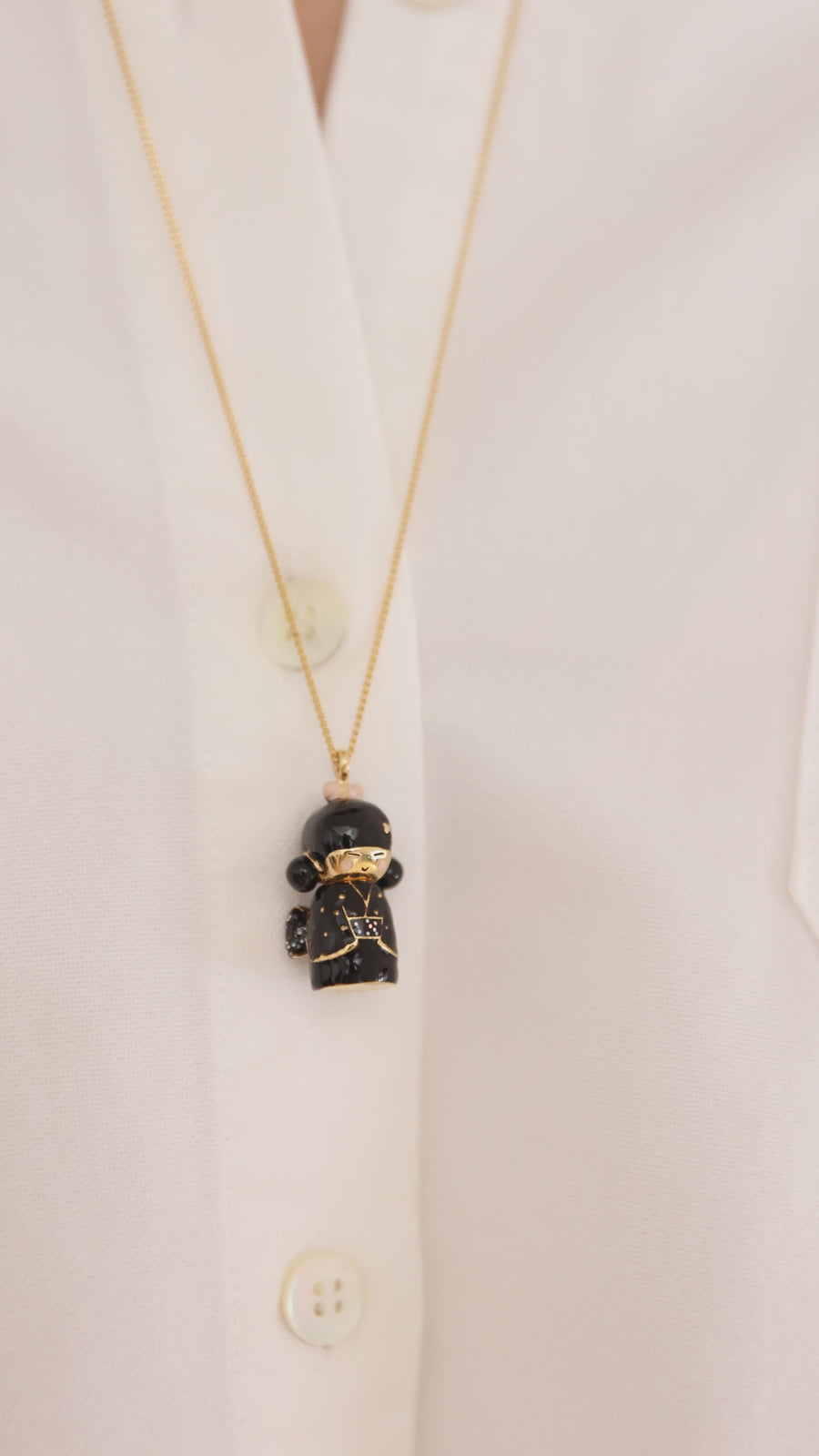 Pocket Kokeshi - Noir paillettes