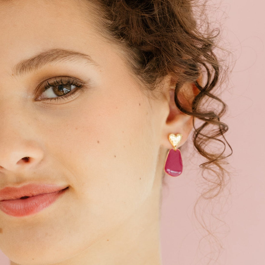 Boucles d'oreilles Louise Prune
