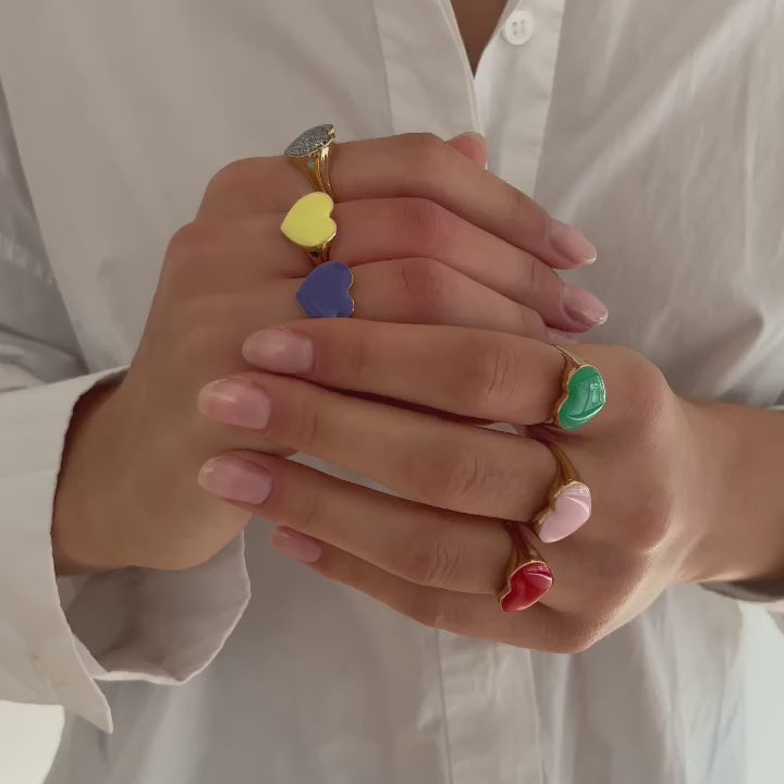 Bague Coeur Étoile - Citron ♥