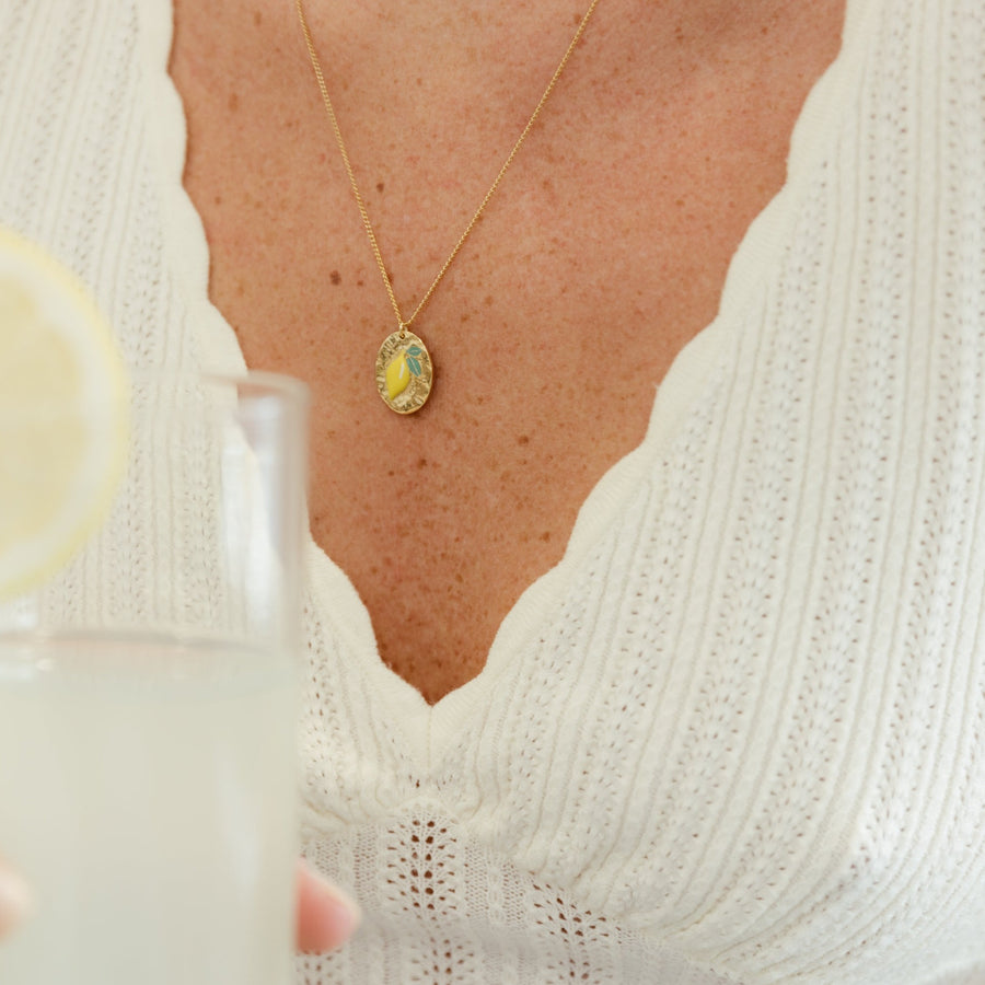 Collier médaillon Citronnade