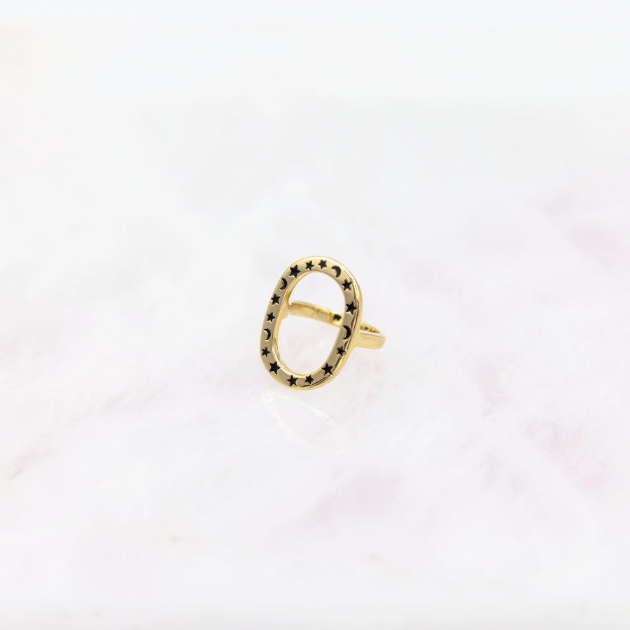 Bague Ellipse Étoiles Noires
