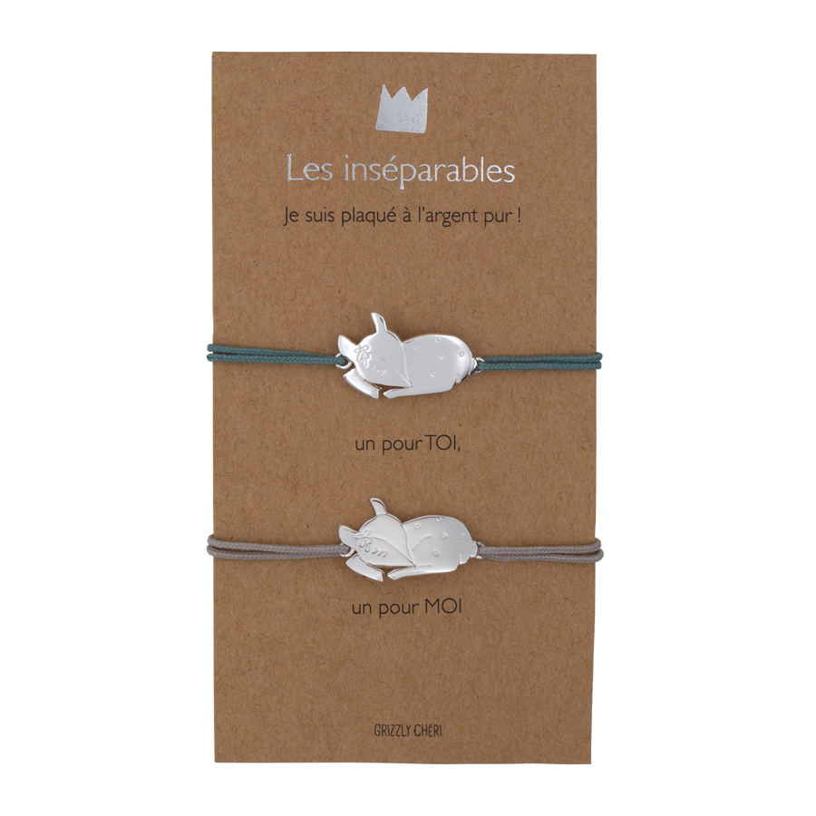 Inséparables "Bambis" argentés