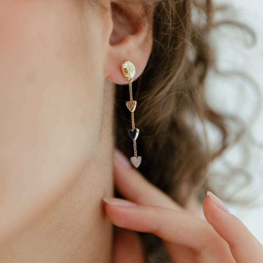 Boucles d'oreilles pendantes Mon Béguin - Bleues