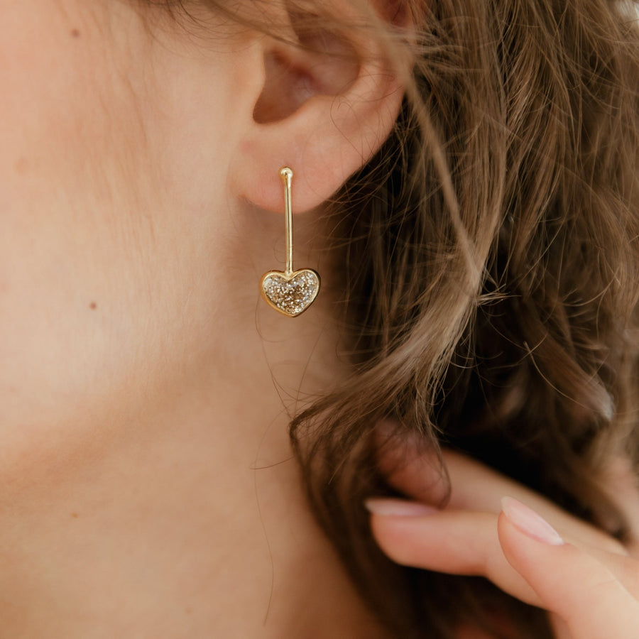 Boucles d'oreilles Boum Boum Balançoire - Paillettes Dorées