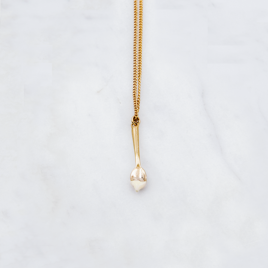 Collier Cuillère Chocolat Blanc
